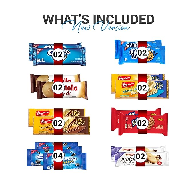 Cookies Variety Pack - Individually Wrapped Assortment, Sampler Bulk Care Package - Cookie Bundle