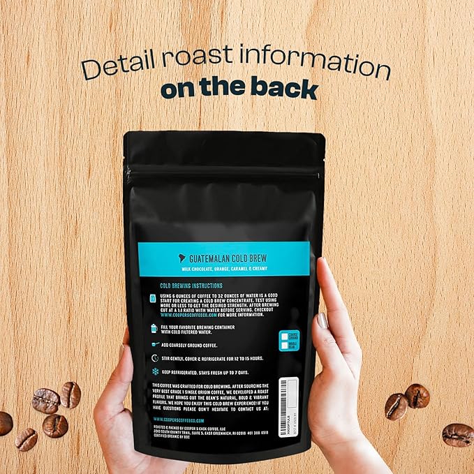 Organic Cold Brew Coffee - Guatemalan Coffee Beans Crafted For Cold Brewing - Whole Bean, Medium