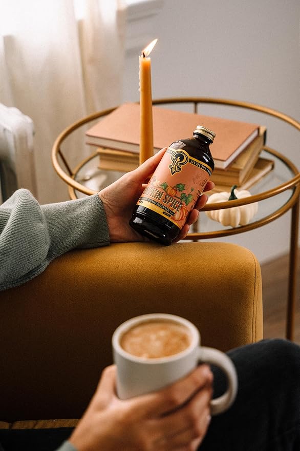 Portland Syrups Pumpkin Spice Syrup - Organic Pumpkin & Ginger Coffee Syrup for Lattes, Mocktails