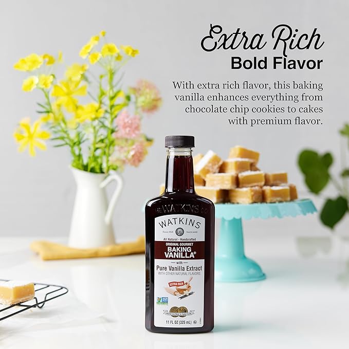 Watkins All Natural Original Gourmet Baking Vanilla, with Pure Vanilla Extract, 11 Fl Oz (Pack of