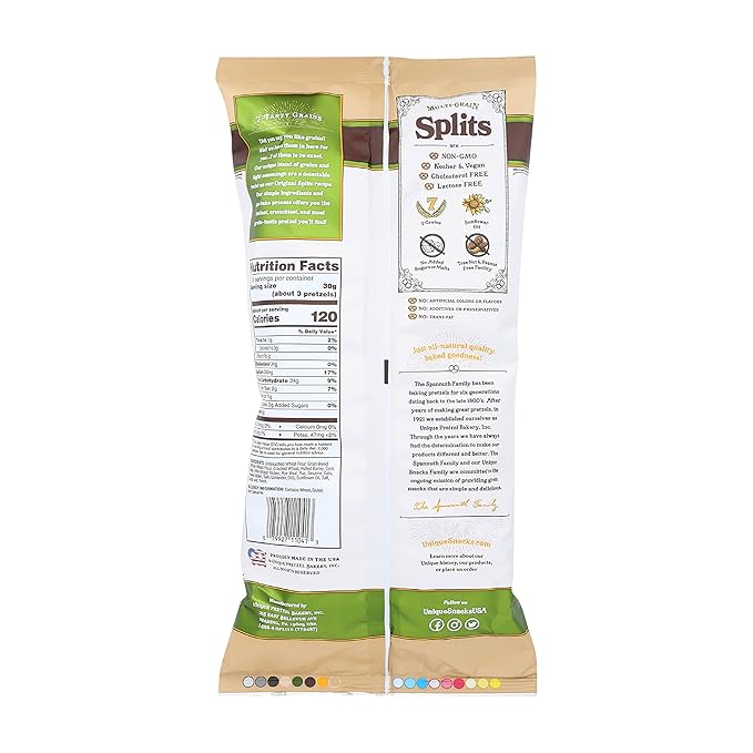 Unique Snacks Multi-Grain Splits, Delicious, Vegan, Homestyle Baked, Certified OU Kosher and