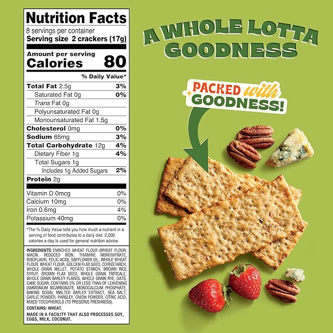 Back to Nature - Multigrain Flax Seeded Flatbread Crackers - Non-GMO, Made with Real Ingredients
