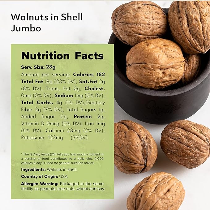 NUTS U.S. - Walnuts In Shell | Grown and Packed in California | Chandler Variety | Fresh Buttery