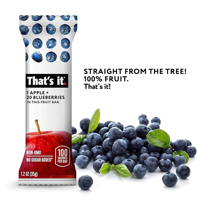 That's it. Apple + Blueberry 100% Natural Real Fruit Bar, Best High Fiber Vegan, Gluten Free