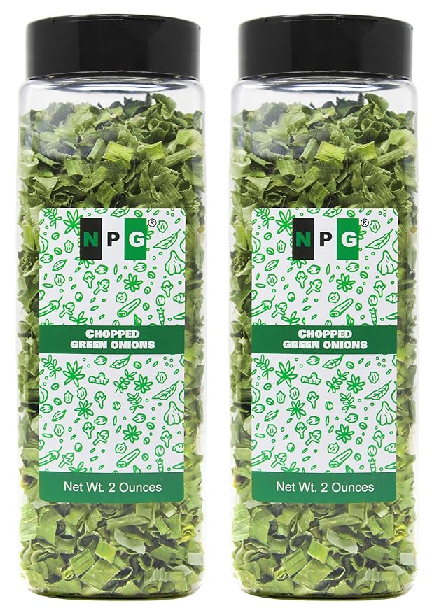 NPG Freeze Dried Chopped Green Onions 2 Oz (Pack of 2), All Natural Non-GMO Gluten Free, Dried
