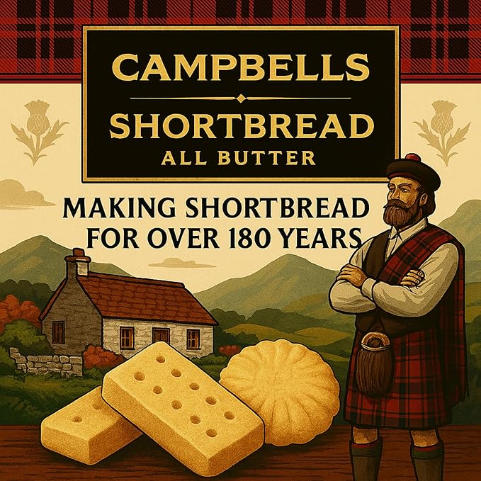 Campbells Shortbread with Stem Ginger & Sicilian Lemon 4.41 Oz (Pack of 3) - Pure Butter Scottish