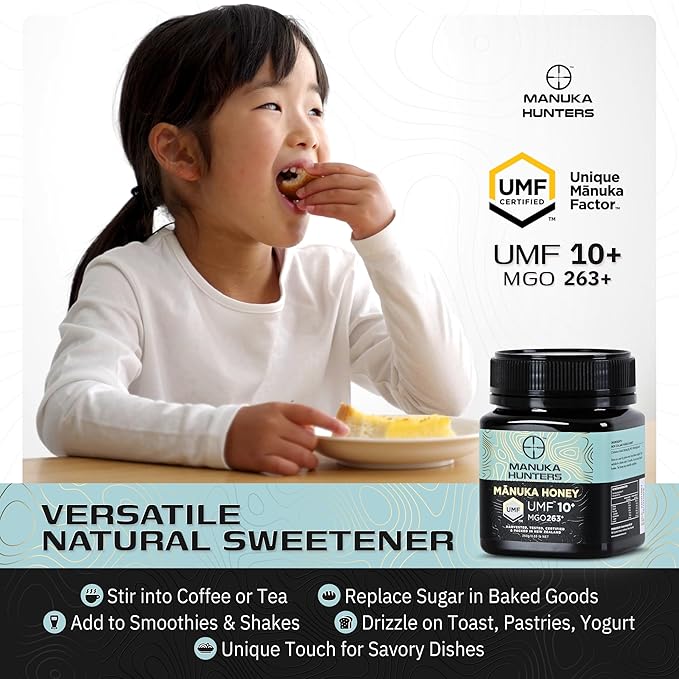 Manuka Hunters UMF 10+/MGO 263+ Certified New Zealand Manuka Honey - 100% Pure Natural Sweetener