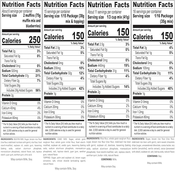 Krusteaz Gluten Free Mix Variety Pack: Blueberry Muffin, Cinnamon Crumb Cake, Double Chocolate
