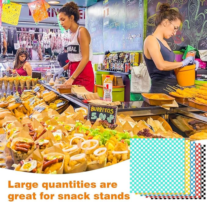 Sieral 5000 Sheets Sandwich Wrap Sheet 12 x 12 Inch Wax Paper Bulk Fast Food Basket Liners
