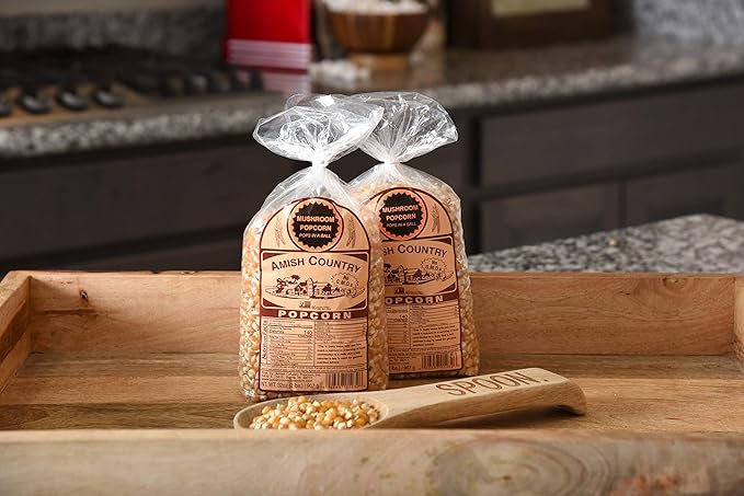 Amish Country Popcorn | 2-2 lb Bags | Mushroom Popcorn Kernels | Old Fashioned, Non-GMO and Gluten