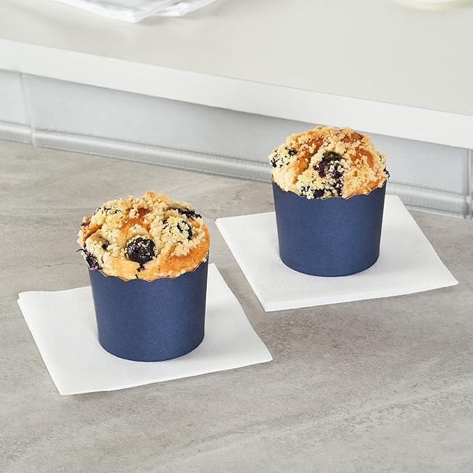 Panificio 6 Ounce Cupcake Wrappers, 200 Scalloped Baking Cups - Oven-Ready, Greaseproof, Midnight