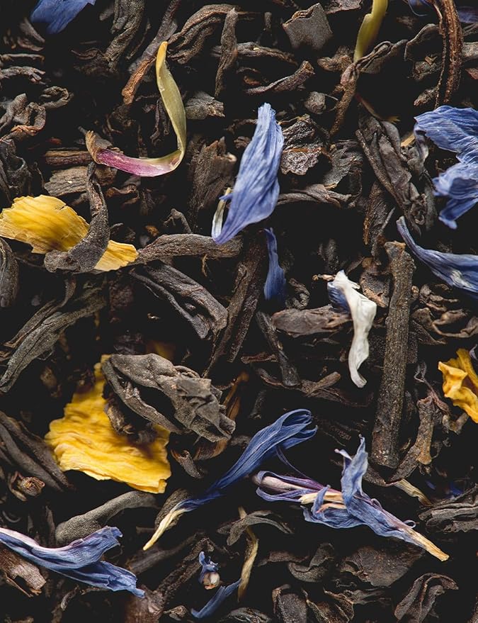 Dammann Freres Loose Leaf, Jardin Bleu, Premium Gourmet French Black Tea, Blend Strawberry, Rhubarb