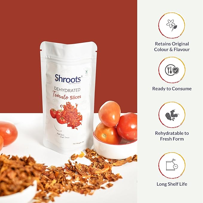 SHROOTS Dehydrated Tomato Flakes Pure Vegetarian Gluten-Free No Added Salt Easy Cooking Essential