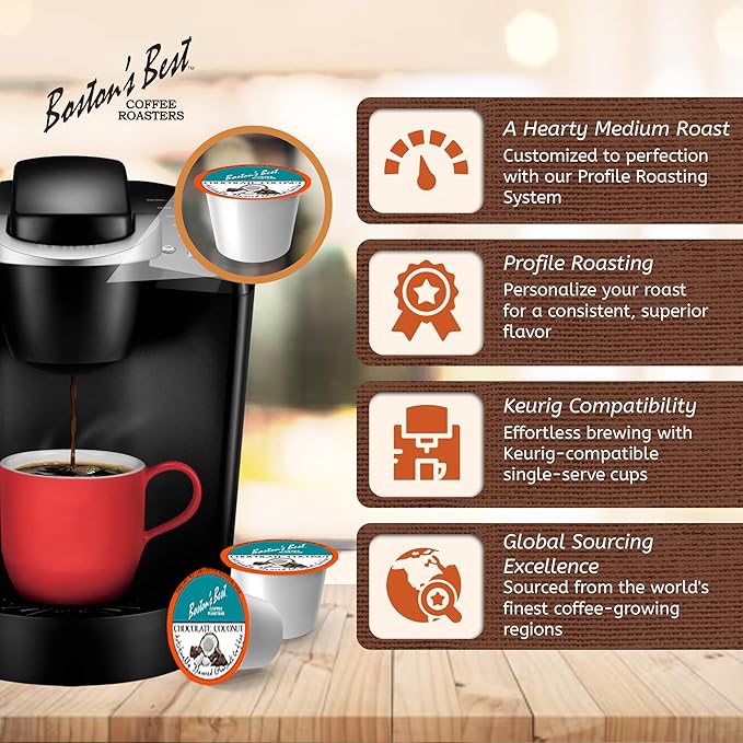 Boston’s Best - Chocolate Coconut Flavored Dessert Gourmet Coffee Compatible with Keurig Coffee
