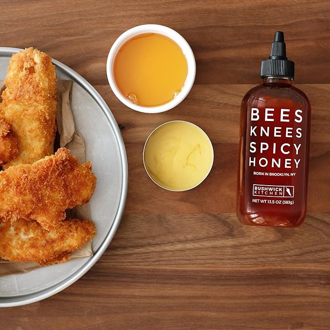 Bushwick Kitchen Bees Knees Honey Sampler Gift Box, Set Includes Spicy Honey, Meyer Lemon Honey