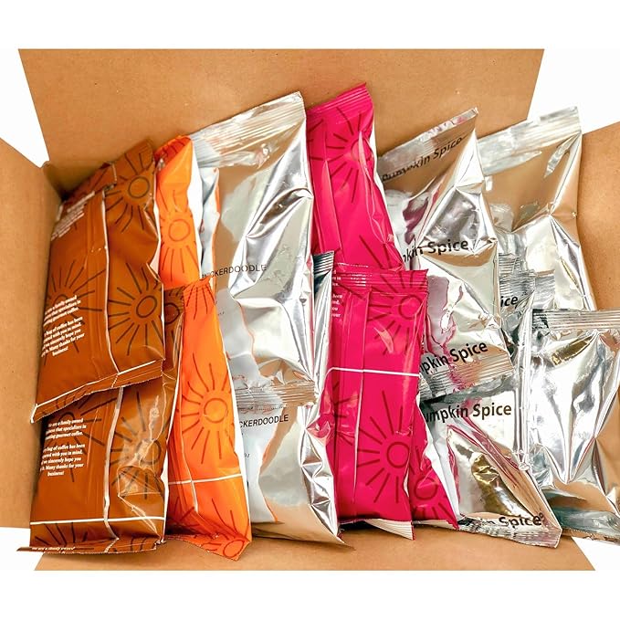 Ground Coffee | Gift Set Sampler Pack Variety Flavored Medium Roast Low Acid Mold Free Pouches |