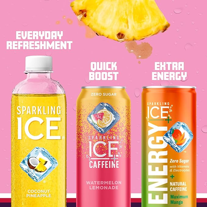 Sparkling Ice Pink Variety Pack, Flavored Sparkling Water, Zero Sugar, and Vitamins and