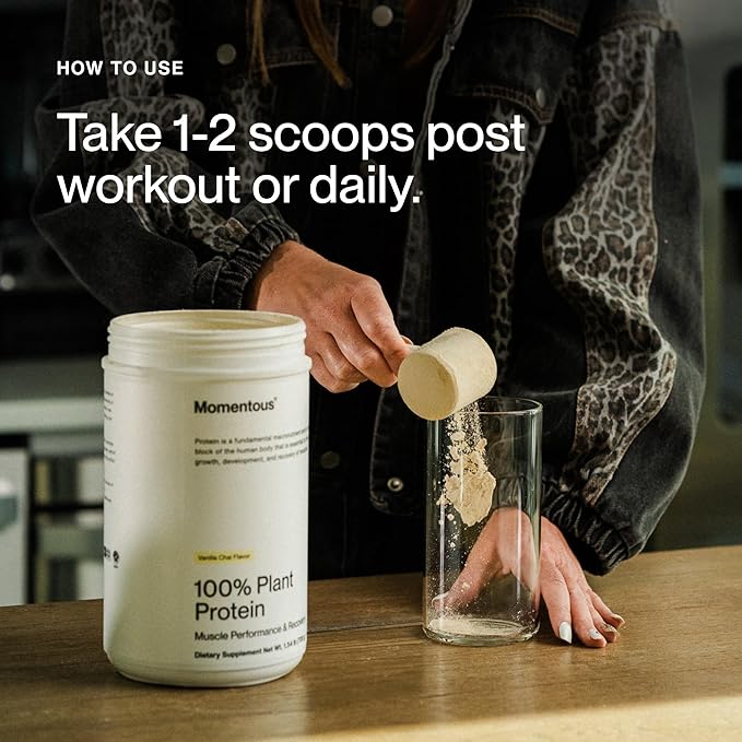 Momentous Vegan Protein Powder - 20 g Plant-Based Protein - NSF Certified for Sport - Gluten-Free