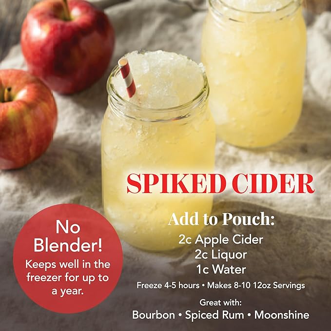 Frozen Cocktail Drink Mix - Each Bag Makes 10 Spiked Cider Slushies - Drink Powder Pouches for