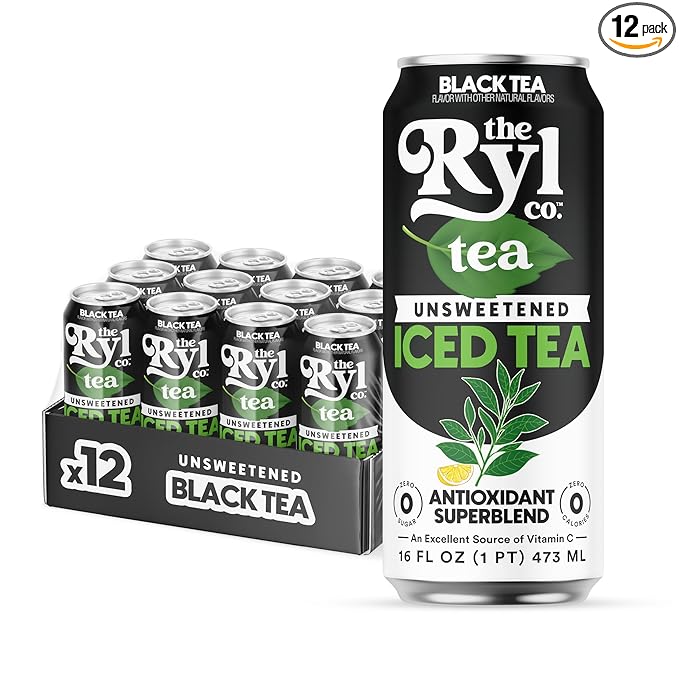 Ryl Unsweetened Black Iced Tea – Antioxidant Superblend, No Artificial Ingredients, Zero Sugar