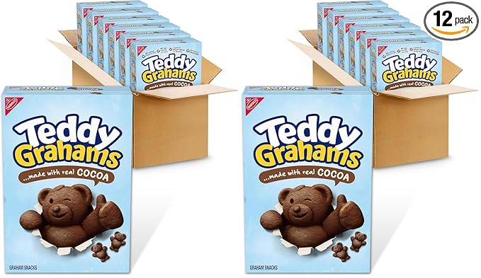 Teddy Grahams Chocolate Graham Snacks,10 Ounce (Pack of 12)
