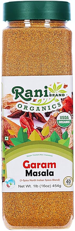 Rani Organic Garam Masala (7-Spice North Indian Spices Blend) 16oz (1lb) 454g PET Jar ~ All Natural