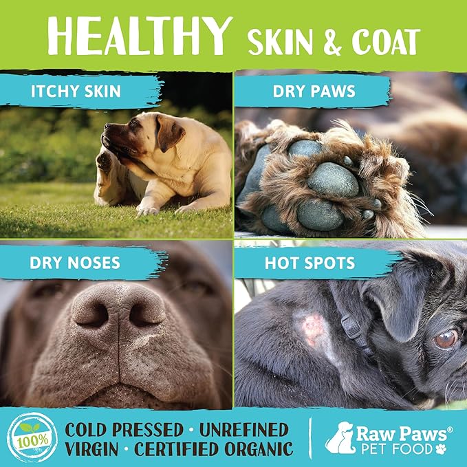 Raw Paws Organic Virgin Coconut Oil for Dogs & Cats, 16-oz - Supports Immune System, Digestion