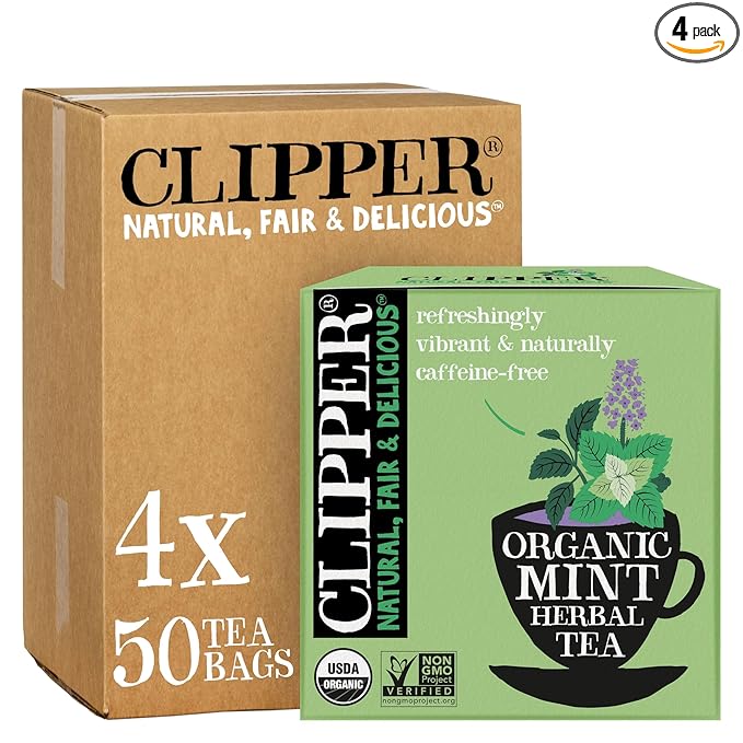 Clipper Tea Mint Herbal Teabags ??Caffeine Free, USDA Organic, Great Hot or Iced ??Refreshing