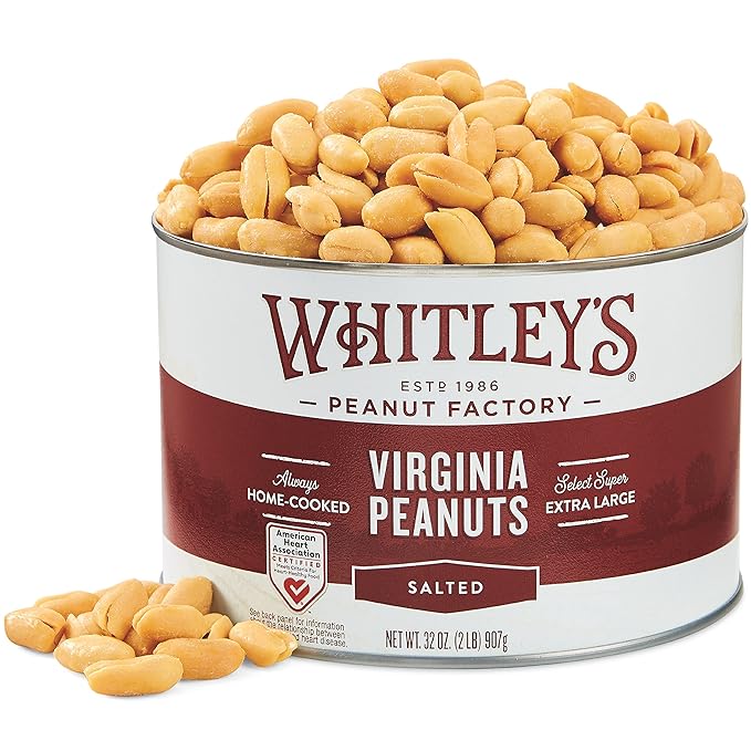Whitley?셲 Salted Virginia Peanuts ??Super Extra Large 'Home Cooked' Virginia Peanuts (32 Ounce Tin)