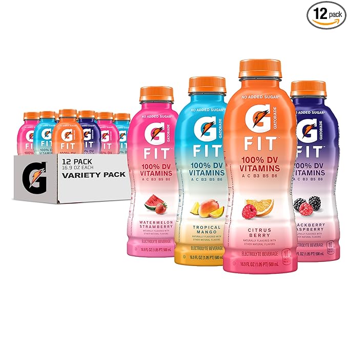 Gatorade Fit Electrolyte Beverage, Healthy Real Hydration, New 2.0 4 Flavor Variety Pack, 16.9.oz