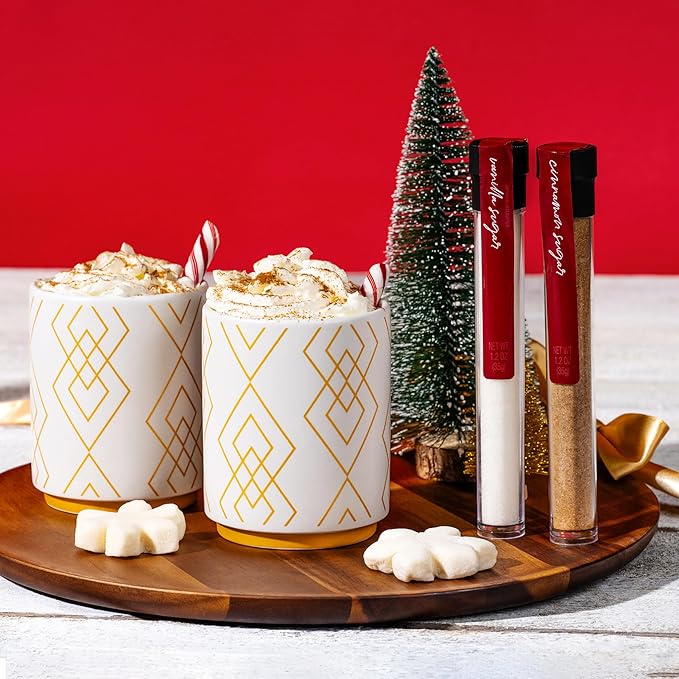Hot Cocoa for Two Gift Set Made with Ghirardelli, Includes 2 Mugs, 2 Hot Cocoa Mixes, 2 Sugar