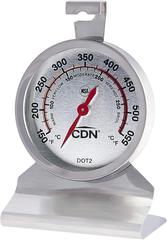 "CDN Oven Thermometer ProAccurate®, Easy-to-Read 2"" Dial, Stainless Steel Housing, Temperature