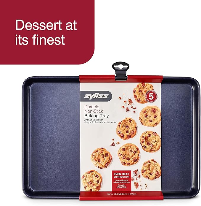 Zyliss E980191 Non-Stick Baking Tray | Carbon Steel | Dark Blue | Baking Tin/Bakeware/Roasting |