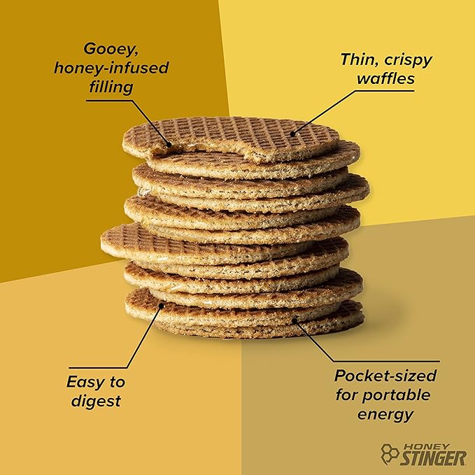 Honey Stinger Organic Energy Waffle Variety Pack, 12 Honey Waffles and 6 Vanilla, Nutritious