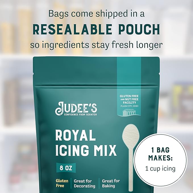 Judee's Royal Icing Mix 8 oz - Frost Cookies Like a Professional - Great for Decorating and Baking