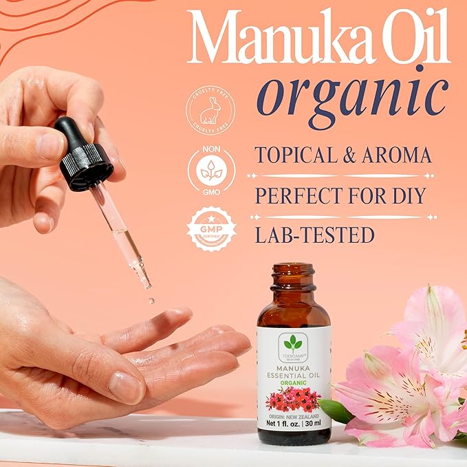 100% Pure Manuka Oil from New Zealand | Therapeutic-Grade Essential Oil for Wound Care, Skin