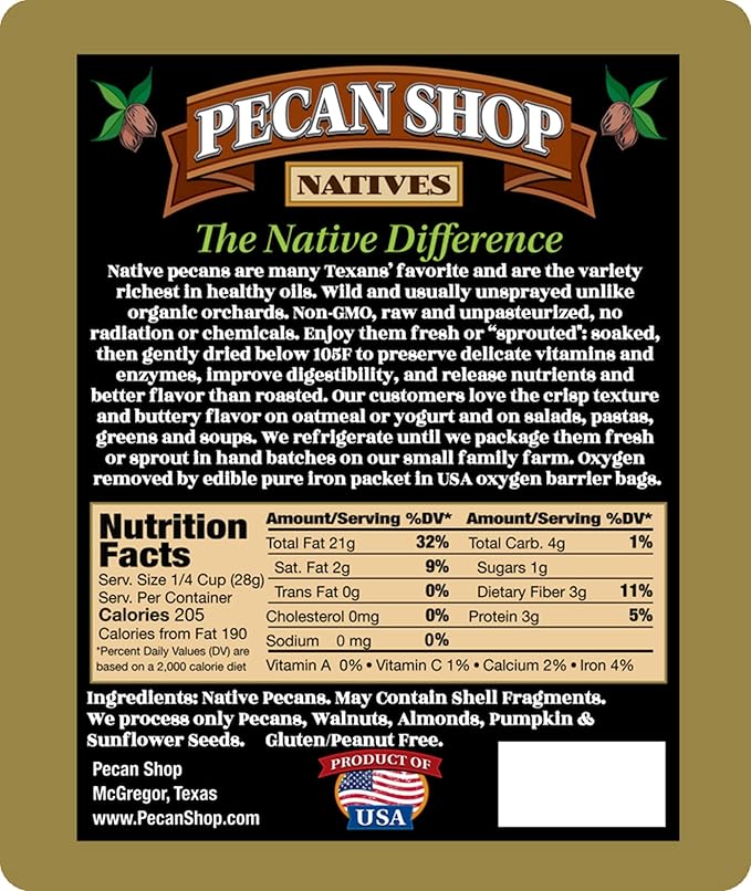 Pecans Unsalted Sprouted Organic Raw Pecan Shop 12 Ounce