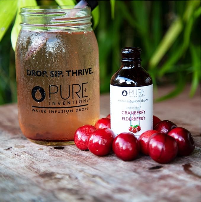 Pure Inventions - Cranberry & Elderberry Water Infusion Drops - Antioxidants & Electrolytes