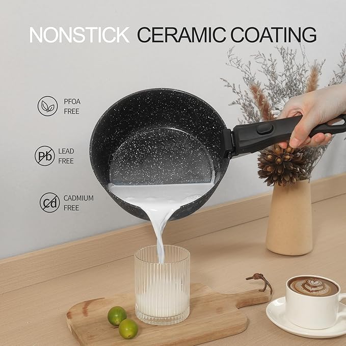 21PCS ceramic cookware set,Nonstick ceramic pan, Removable Handle pots and pans set, Stackable Pan