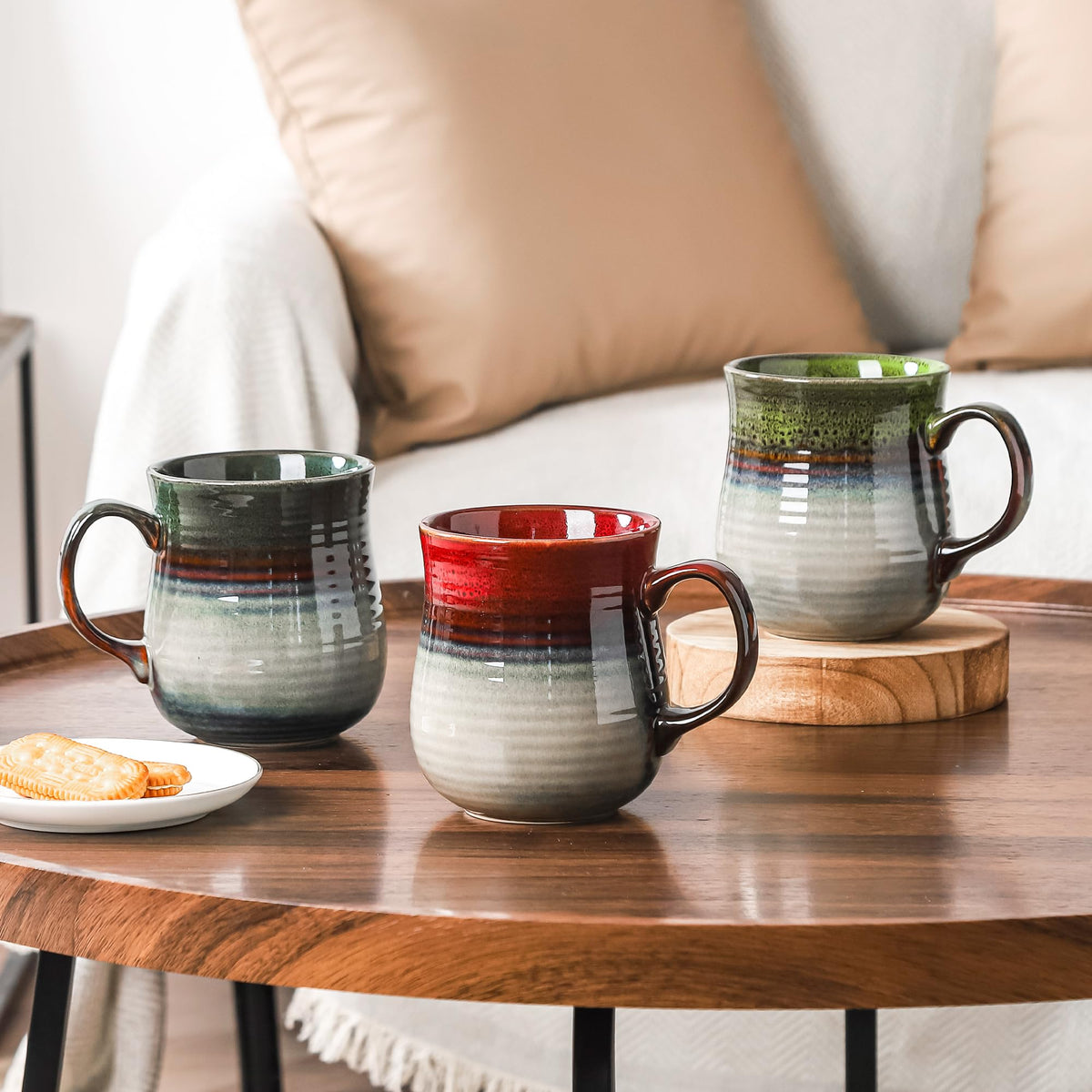 HYTYSKAR 21 oz Large Ceramic Coffee Mugs, Handmade Tea Cups with Handle