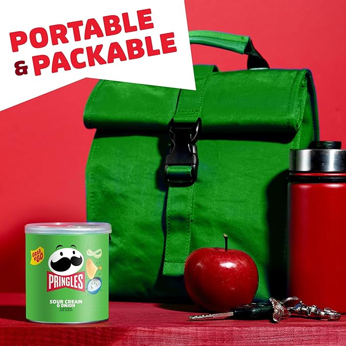 Pringles Potato Crisps Chips, Lunch Snacks, Office and Kids Snacks, Grab N' Go, Sour Cream and