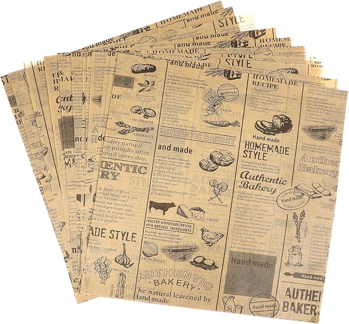 100 Sheets Sandwich Wrapping Paper, 15x11" Printed Parchment Paper, Newspaper Food Wrap Deli Paper