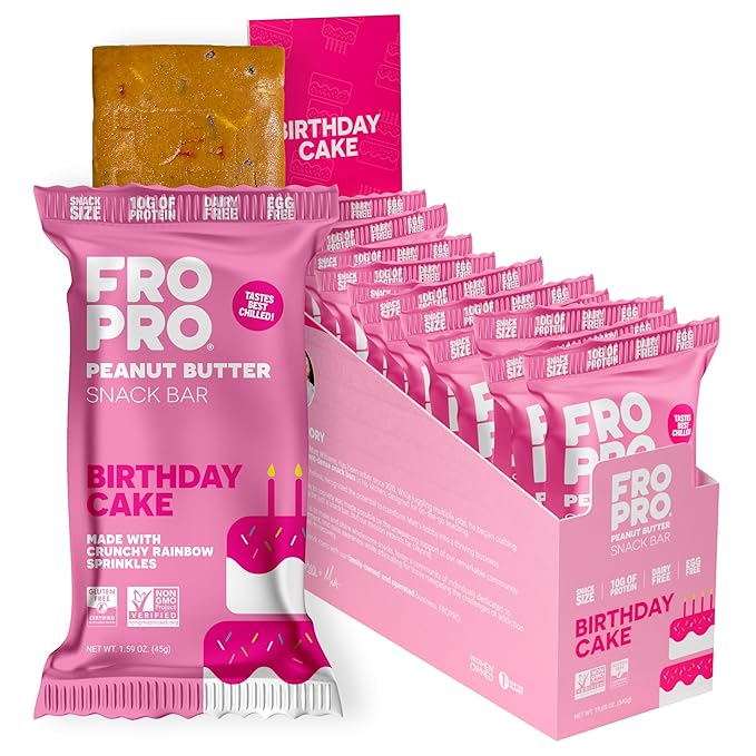 FROPRO Plant Protein Snack Bars - Plant Based Protein Bars, All-Natural, Gluten, Dairy, & Soy Free