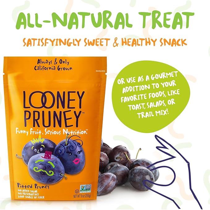 Looney Pruney Pitted Dried Prunes for the Entire Family | Always California-Grown | Kosher | No