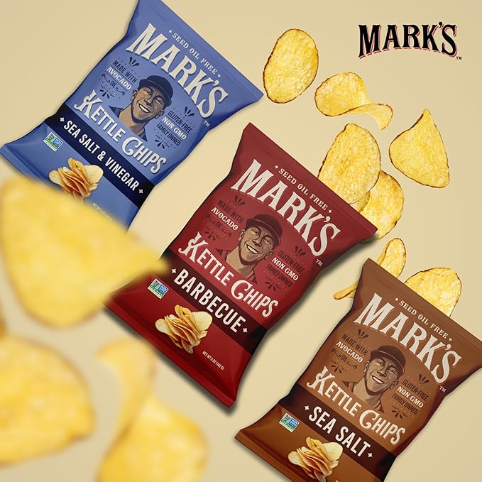 MARK???Kettle Cooked Avocado Oil Potato Chips, Variety Pack ??Seed Oil & GMO Free | 3-Flavor