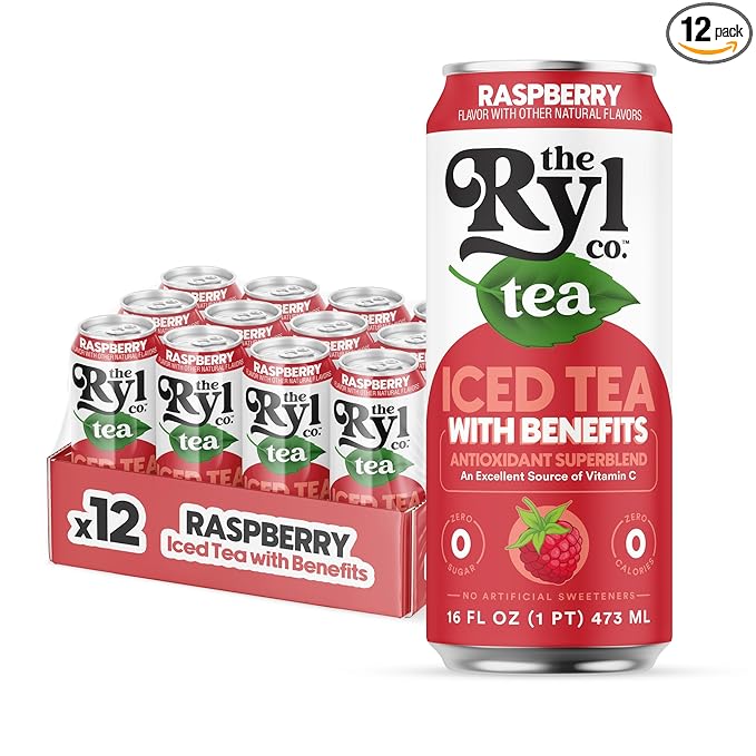 Ryl Iced Tea, Raspberry, Antioxidant Superblend, Zero Sugar, Low Carb, Zero Calorie Iced Tea, 16.0