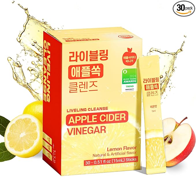 [Liveling] Apple Cider Vinegar Drink Stick ??Lemon Flavor | Supports Digestion, Daily Cleanse