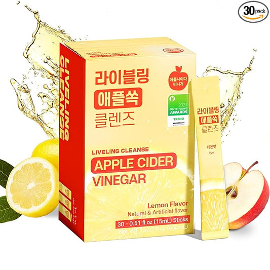 [Liveling] Apple Cider Vinegar Drink Stick ??Lemon Flavor | Supports Digestion, Daily Cleanse