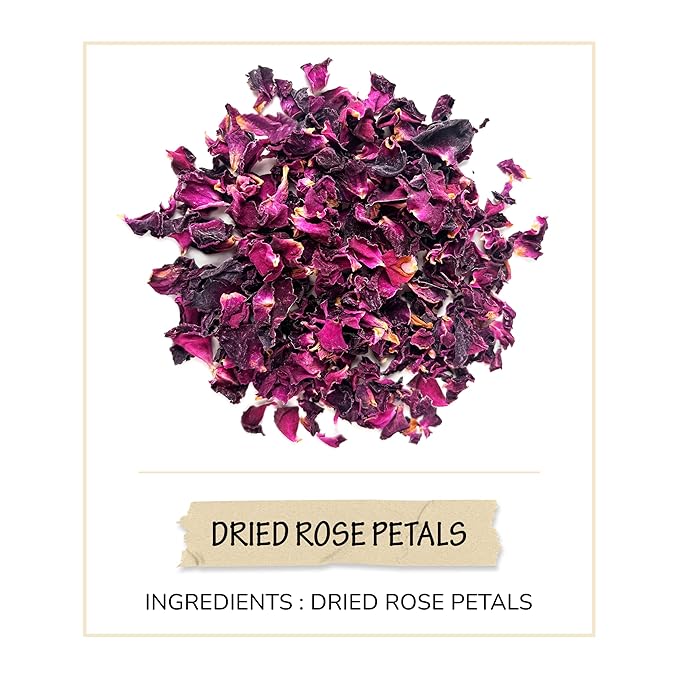 BREWIX, Pure Dried Rose Petals Loose Tea (25+ Cups,1.76oz/50g) Edible Flowers for