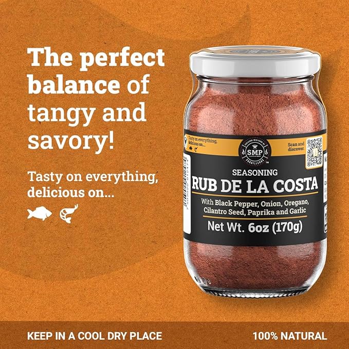 SMP Rub de la Costa: 100% Natural, No Preservatives, Perfect Tangy & Salty Seasoning for Seafood